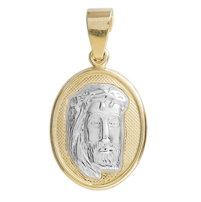 Δίχρωμο Χρυσό Φυλαχτό Κ14 Με Δύο Όψεις